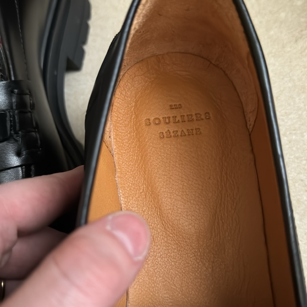 Sezane Amy Loafers Black New without box. Never worn. Wrapping still on loafers. - Picture 5 of 11